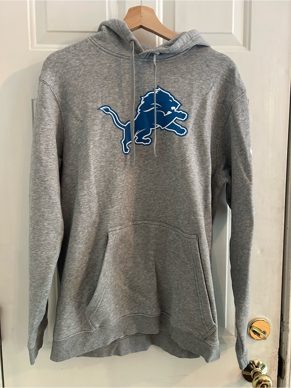 Nike Gray Hoodie with Blue Detroit Lions Graphic